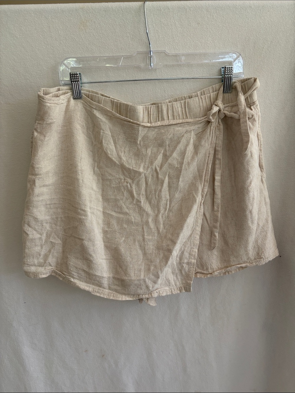 American Eagle Outfitters Beige Wrap Skort with Side Tie